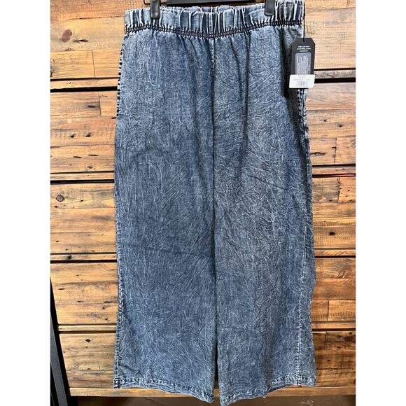 MICHAEL LAUREN Adden Black Acid wash Denim Look Pants Sz L - Picture 1 of 8